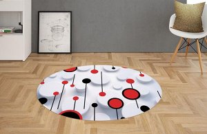 3D Ковер «Композиция с красными кругами»