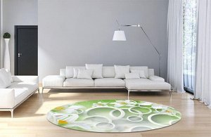 3D Ковер «Белые лилии на салатовом фоне»