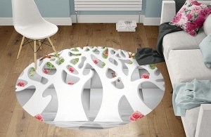 Design Studio 3D 3D Ковер «Абстрактные белые деревья над водой»