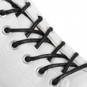 ONLITOP Шнурки для обуви, пара, круглые, вощёные, d = 3 мм, 75 см, цвет чёрный