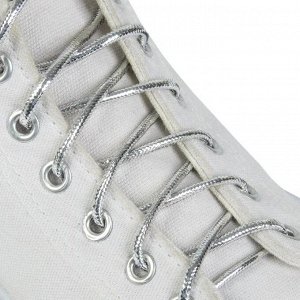 Шнурки для обуви, круглые, d = 4 мм, 120 см, пара, цвет серебряный