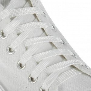 Шнурки для обуви, пара, плоские, 7 мм, 120 см, цвет белый