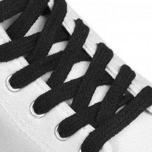 Шнурки для обуви, пара, плоские, 10 мм, 120 см, цвет чёрный 1512852