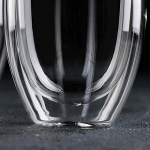 Набор стеклянных стаканов с двойными стенками Magistro «Поль», 350 мл, 2 шт, 8,5?12 см