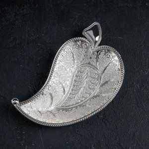 Подставка для фруктов «Лист серебро», 22x12x2,5 см, цвет серебряный