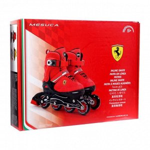 Роликовые коньки FERRARI р-р. 29-32, с алюминиевой рамой, колеса PU, ABEC 7, цвет белый