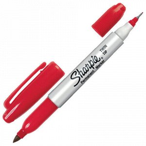 Маркер перманентный двусторонний SHARPIE (США) КРАСНЫЙ, "Twin Tip", наконечники 0,9/0,5 мм, S0811110