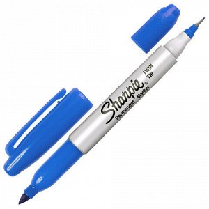 Маркер перманентный двусторонний SHARPIE (США) СИНИЙ, "Twin Tip", наконечники 0,9 / 0,5 мм, S0811120