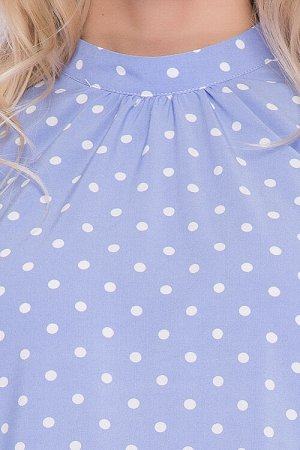Блузка Блузка из текстильного полотна.Ворот стойка с застежкой на петлю и пуговицу сзади.
30% вискоза 65% п/э,5% эластан