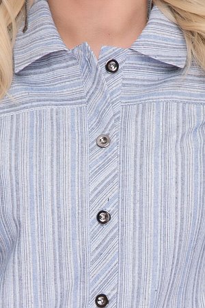 Жакет Рубашка-ветровка из хлопкового текстильного полотна в полоску с легкой люрексовой нитью.Центральная застежка на петли и пуговицы.По переду и спинке кокетки,изделие дополнено функциональными карм