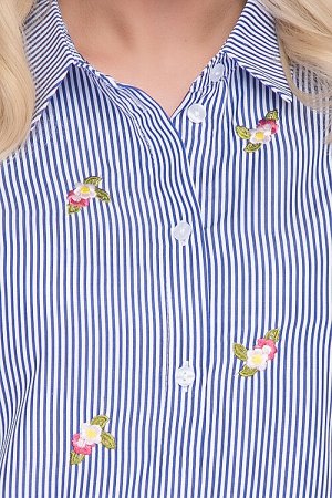Рубашка Рубашка из текстильного полотна с вышивкой и цельнокроеными рукавами.Центральная застежка на петли и пуговицы до низа.Воротник рубашечного типа на стойке.По спинке кокетка.

Cостав:
50% хлопок
