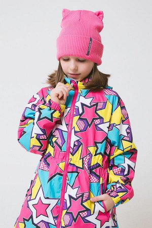 Куртка(Весна-Лето)+girls (темно-розовый, звезды)