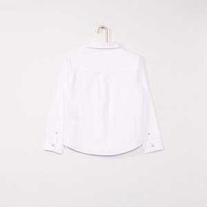 Рубашка из ткани оксфорд с длинными рукавами - белый