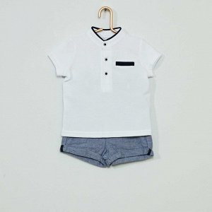 Комплект из шорт и поло Eco-conception - белый