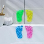 Мини-коврик для ванны «Нога», 7,5?12 см, цвет МИКС