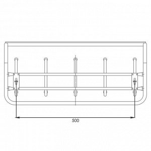 Вешалка настенная с полкой на 5 крючков ЗМИ, 60?21?28 см, цвет чёрный