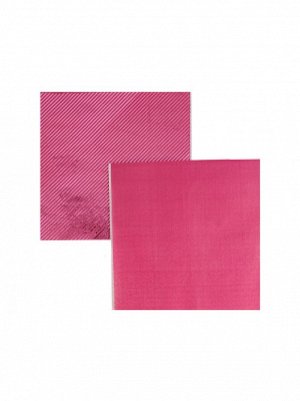 Салфетка фольга розовая 33 х33 см набор 6 шт