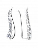 Серебряные серьги с фианитом и эмалью 94021849