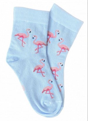 Носки для девоч 61-017 фламинго голубой