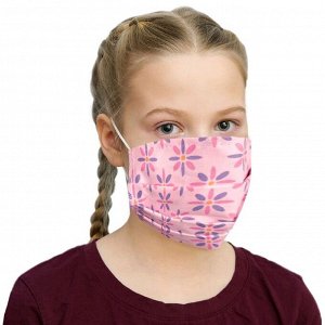 Набор масок детских защитных 2х слойных, цвет МИКС, 5 шт.