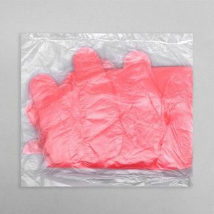 Перчатки одноразовые, размер L, 100 шт в упаковке красный цвет