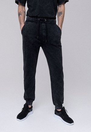 Трикотажные брюки с мраморным эффектом для мужчины, цвет чёрный