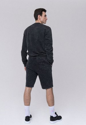 Трикотажные шорты с мраморным эффектом для мужчины, цвет чёрный