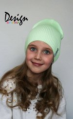 Удл. вязаная шапка «Марика» (нежная мята)