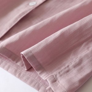 Женская однотонная короткая пижама (шорты+рубашка), цвет розовый