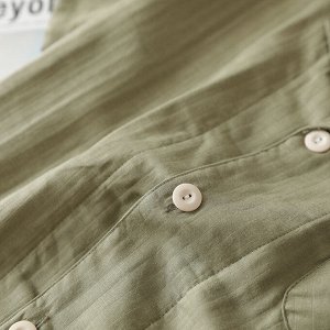 Женская однотонная короткая пижама (шорты+рубашка), цвет зеленый
