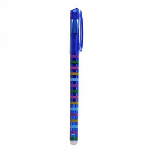 Ручка гелевая со стираемыми чернилами Mazari Intensity Cartoon, пишущий узел 0.5 мм, чернила синие, корпус МИКС + 9 стержней