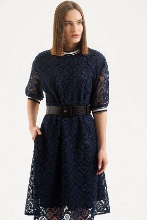 Платье Moveri by Larisa Balunova M5097D тёмно-синий