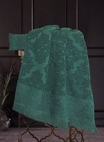 Полотенце Барокко Жаккардовый хлопок (изумруд) 70х140см, шт