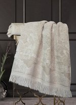 Полотенце Жизель Жаккардовый хлопок (жемчужный/кофе) 50х90см, шт