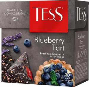 Чай в пирамидках Tess Blueberry Tart, черный, с черникой и лавандой, 20 шт