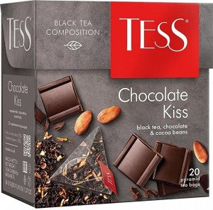 Чай в пирамидках Tess Choсolate Kiss, черный, с ароматом шоколада, 20 шт