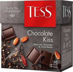 Чай в пирамидках Tess Choсolate Kiss, черный, с ароматом шоколада, 20 шт