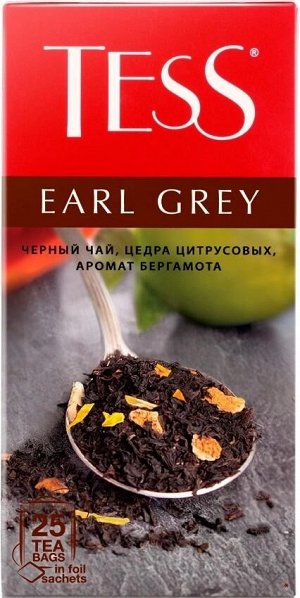 Чай в пакетиках Tess Earl Grey, черный, 25 шт