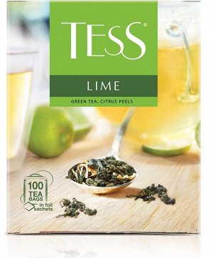 Tess Lime зеленый чай в пакетиках, 100 шт