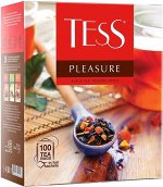 Tess Pleasure черный чай с шиповником и яблоком в пакетиках, 100 шт