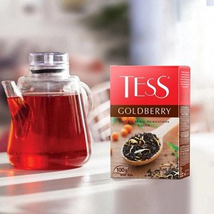 Tess Goldberry черный листовой чай с айвой и ароматом облепихи, 100 г