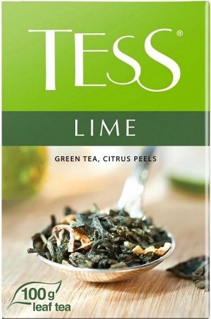 Tess Lime зеленый листовой чай с цедрой цитрусовых, 100 г