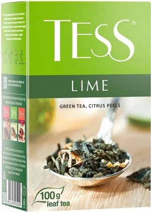 Tess Lime зеленый листовой чай с цедрой цитрусовых, 100 г