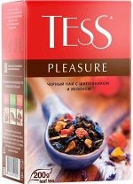 Чай листовой Tess Pleasure, черный, с шиповником и яблоком, 200 г