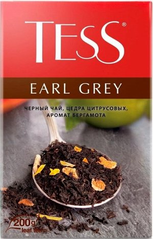Чай листовой Tess Earl Grey, черный, листовой, 200 г