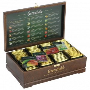 Greenfield подарочный набор: 8 видов чая, 178 г (деревянная шкатулка)