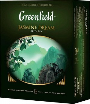 Зеленый чай в пакетиках Greenfield Jasmine Dream ароматизированный, 100 шт