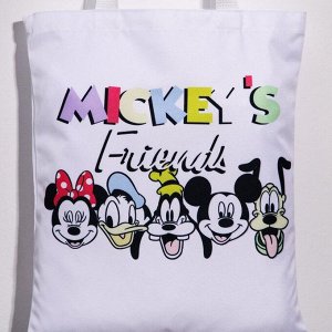 Сумка шоппер "Mickey's friends", Микки и друзья, 31*1*40,5см, отд без молнии, без подклада