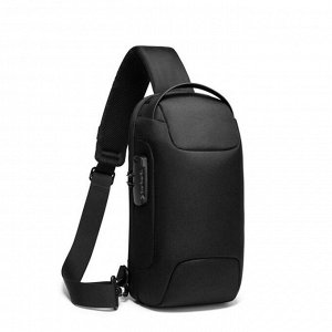 Рюкзак с USB,  молодежный, на одной лямке Bange BG22085 черный, 9.7"