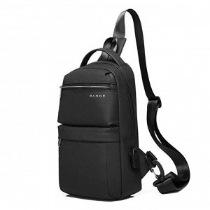 Рюкзак c USB,  молодежный, на одной лямке Bange BG8596 черный, 9.7"